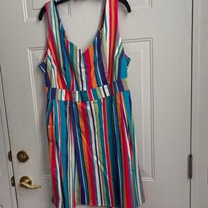 Multicolor Striped Sleeveless Dress